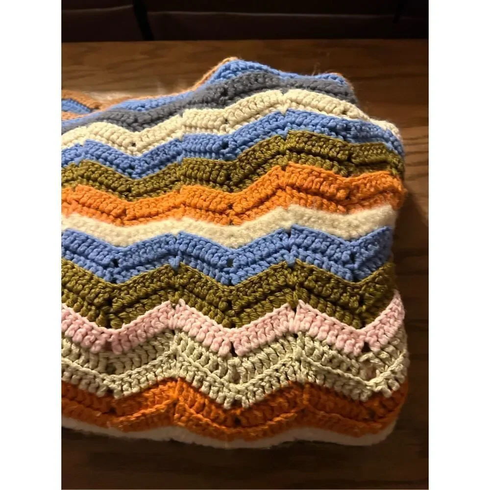 Rainbow‎ zig zag crochet multi-color 68